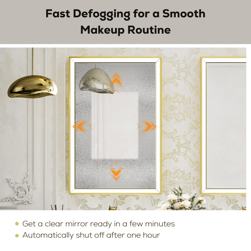 Isenhour led lighted bathroom mirror ivy bronx store